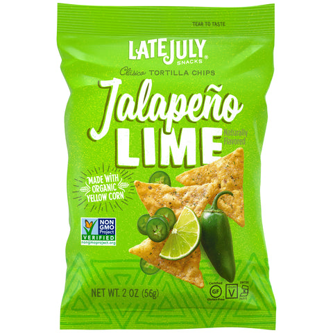 Late July Snacks TORTILLA CHIP JALAPENO LIME GLUTEN FREE NON GMO