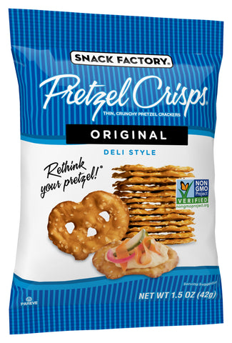 Pretzel Crisps Original Deli Style Pretzel Crackers, 1.5 Ounce -- 24 per case.