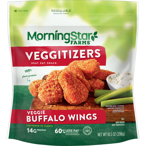 Morningstar Farms Veggie Buffalo Wings, 10.5 Ounce -- 6 per case.
