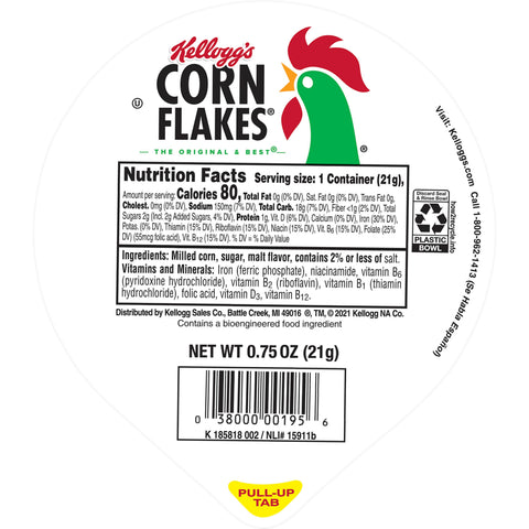 Cereal Corn Flakes Simple Serve 96 Case 0.75 Ounce