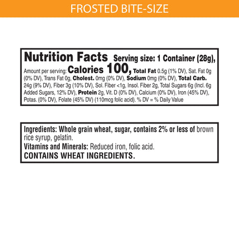 Cereal Frosted Miniature Wheat Bite Size 96 Case 1 Ounce