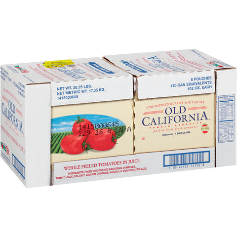 Old California ® Whole Peeled Tomatoes in Juice, 60 DW, 102 oz.