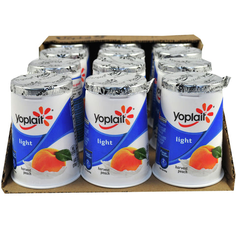 Yoplait Light Harvest Peach Yogurt, 6 Ounce -- 12 per case.