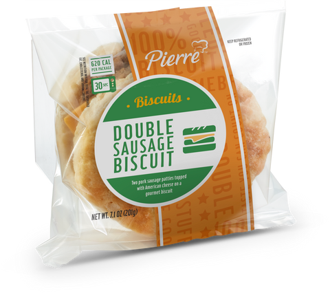 Biscuit Double Sausage With Cheese Iw 7.1 Oz 0153