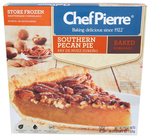 Sara Lee Chef Pierre Pre Baked Southern Pecan Open Face Specialty Pie, 10 inch -- 6 per case.