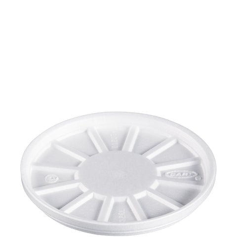 Dart Expanded Polystyrene White Vented Foam Lid Only - 50 per pack -- 10 packs per case