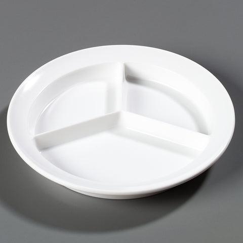 Plate Kingline™ 3-compartment Melamine White 8.75