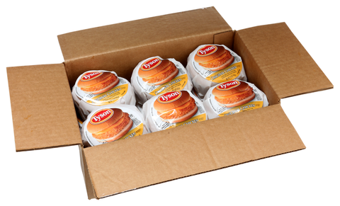 Tyson Foods Original Chicken Patty Fritter with Cheddar Cheese Sandwich, 5.5 Ounce -- 12 per case.