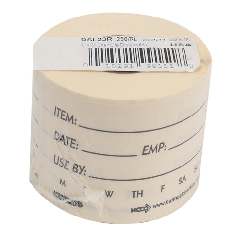National Checking Company Dateit Dissolvable Label - Use By, 2 x 3 inch -- 250 per case.