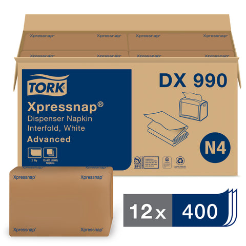 Torkadvanced Xpressnap® NAPKIN DISPENSER INTERFOLD WHITE 2-PLY 8.5X6.5