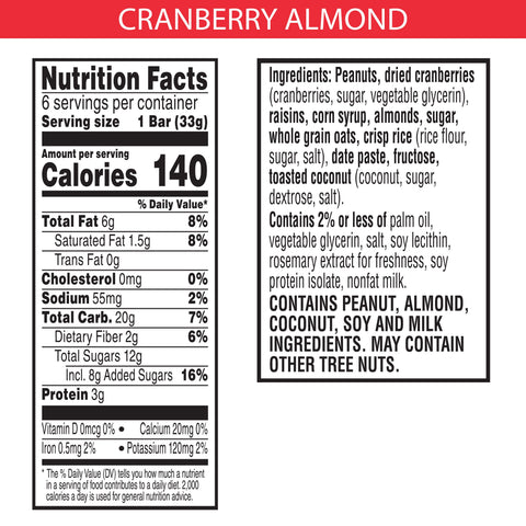 Snack Bar Special K® Chewy Nut Bar Cranberry Almond