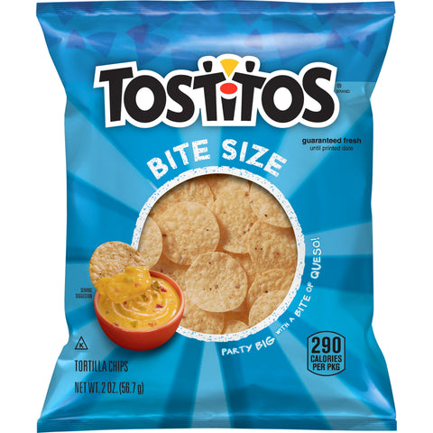 Tostitos Bite Size Tortilla Chips, 2 Ounce -- 64 per case.