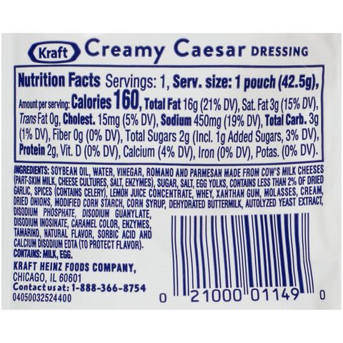 Dressing Caesar Creamy Single Serve Pouch