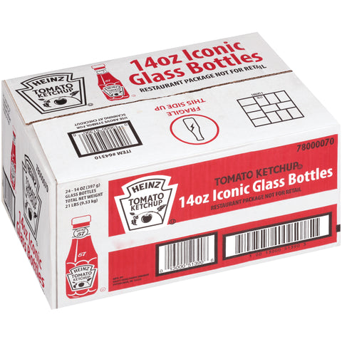 Heinz Ketchup Glass Bottle, 14 Ounce -- 24 per case