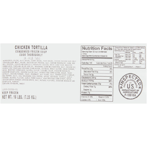 Chef Francisco Chicken Tortilla Soup, 16 Pound