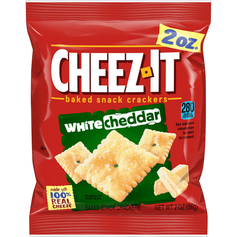 Cheez-It White Cheddar Baked Snack Crackers - 2 oz. bag, 60 per case