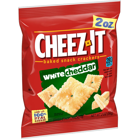 Cheez-It White Cheddar Baked Snack Crackers - 2 oz. bag, 60 per case