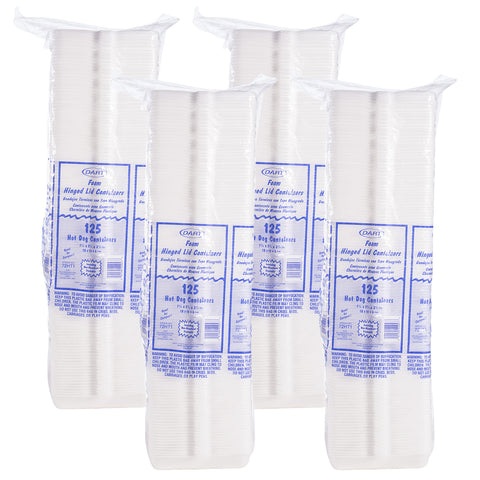 Container Foam White Hinged Hot Dog
