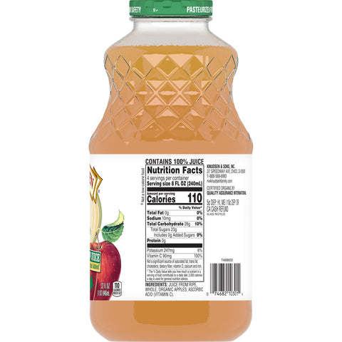 RW Knudsen BEVERAGE JUICE APPLE UNFILITERED ORGANIC GLASS