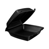 Dart Performer® CONTAINER FOAM HINGED BLACK 1-COMPARTMENT 8.4X7.9X3.3