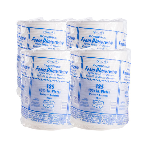 Dart Concorde® PLATE FOAM NON-LAMINATED WHITE 10.25