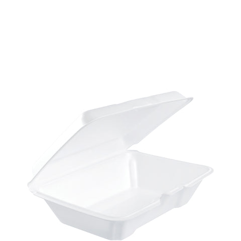Container Foam White All Purpose Single Compartment W/ Removable Lid 9.3x6.4x2.9