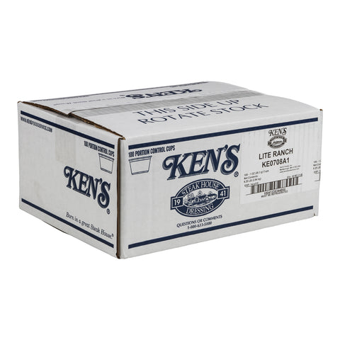Ken's Foods DRESSING RANCH LITE ALL NATURAL SINGLE SERVE CUP REFRIGERATED