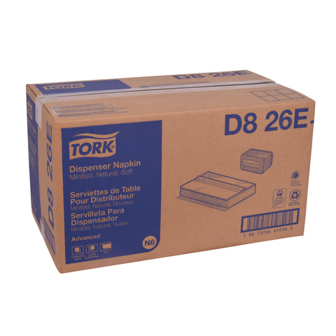 Tork 1 Ply Natural Advanced Soft Minifold Dispenser Napkin, 13 x 12 inch -- 6000 per case