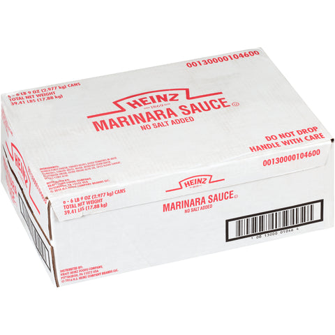 Heinz No Salt Added Marinara Sauce, 105 Ounce -- 6 per case.