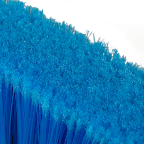 Carlisle BROOM LOBBY DUO-SWEEP® WIDE LIGHT INDUSTRIAL FLAGGED W/ BLUE METAL THREADED HANDLE BLUE 11