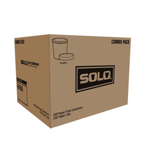 Container Paper Food Double Poly Combo W/ Lid 8 Oz