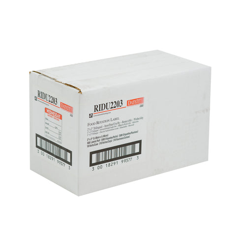 Label Trilingual Item/date/use By Removable Red Wednesday 2x2
