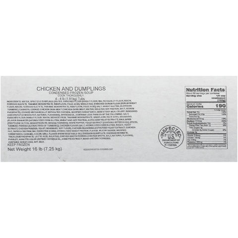 Chef Francisco Chicken and Dumpling Soup, 4 Pound -- 4 per case