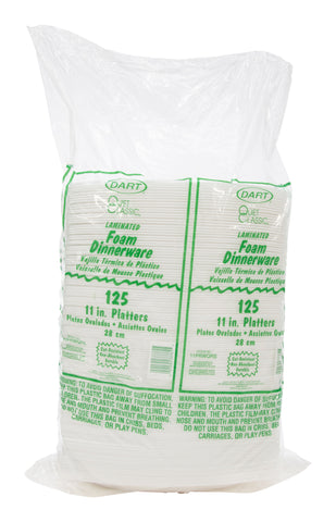 Dart Quiet Classic® PLATTER FOAM LAMINATED WHITE 9X11