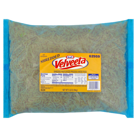 Kraft Velveeta Feather Shred Cheese, 5 Pound -- 4 per case.