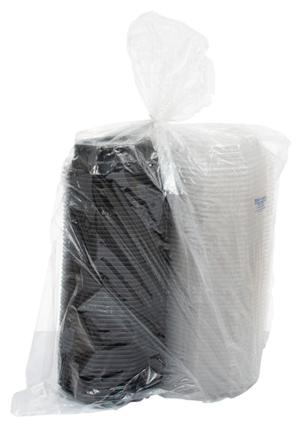 Creative Carryouts® CONTAINER PLASTIC HINGED 1-COMPARTMENT BLACK/CLEAR