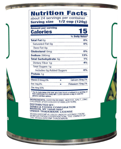 Freshlike Veggie Green Cut Beans - no. 10 can, 6 cans per case
