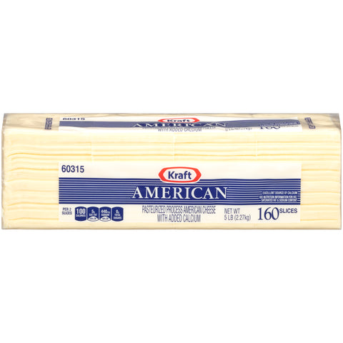 Kraft American Sliced White Cheese, 5 Pound -- 4 per case.