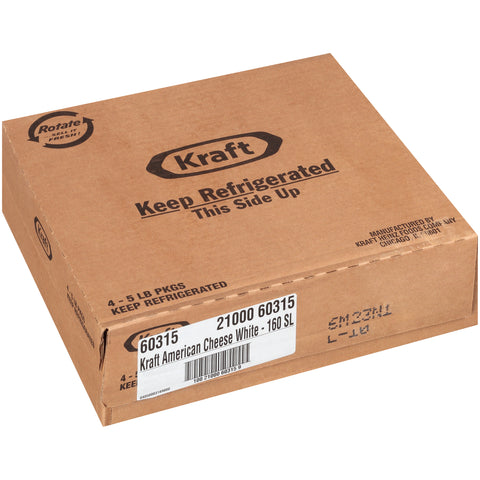 Kraft American Sliced White Cheese, 5 Pound -- 4 per case.