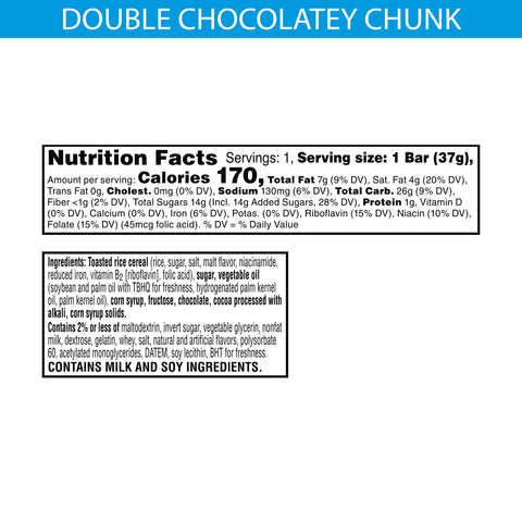 Kellogg's® SNACK BAR RICE KRISPIES TREATS® DOUBLE CHOCOLATEY CHUNK