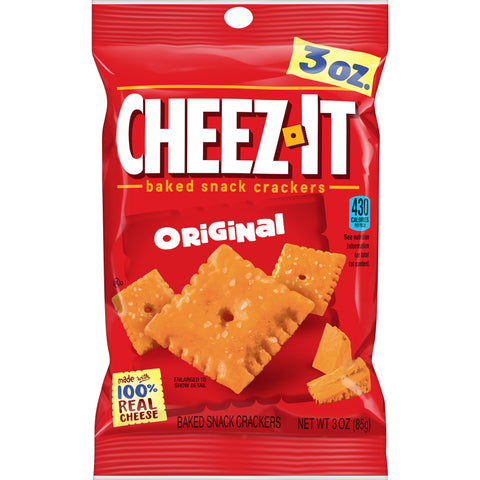 Cheez-It Original Baked Snack Crackers - 3 oz. bag, 60 per case