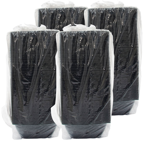 Bowl Plastic Square Microwaveable Black 64 Oz