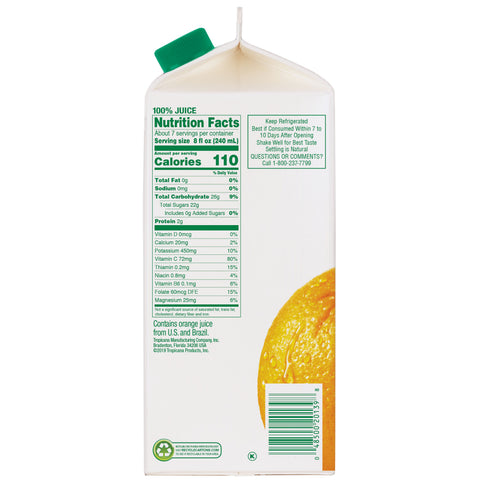Tropicana Pure Premium Homestyle 100 Percent Some Pulp Orange Juice, 59 fluid ounce -- 8 per case