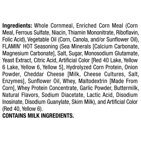 Snack Cheese Puff Reduced Fat Whole Grain Rich Flamin' Hot