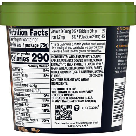 Quaker® OATMEAL REAL MEDLEY APPLE WALNUT CUP