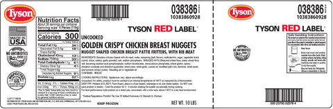 Chicken Breast Nugget Breaded Golden Crispy .71 Oz 38386-0928