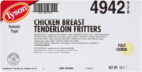 Chicken Tenderloin Fritter Breaded Homestyle Pepper Fc 2.46 Oz 4942-0928