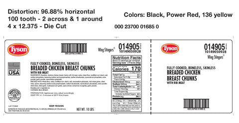 Tyson Skinless Boneless Breaded Chicken Breast Chunk, 5 Pound -- 2 per case.