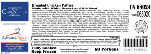 Chicken Breaded Breaded Whole Grain Fc 3.1 Oz 68024