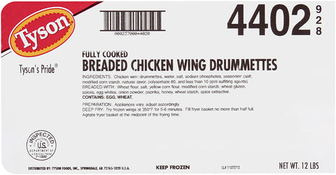 Tyson® CHICKEN WING SMALL BREADED 1ST & 2ND JOINT FC 10044020928